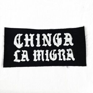 Chinga La Migra Patch DIY Hand painted Punk Patch Goth Emo Crust Punk Grunge